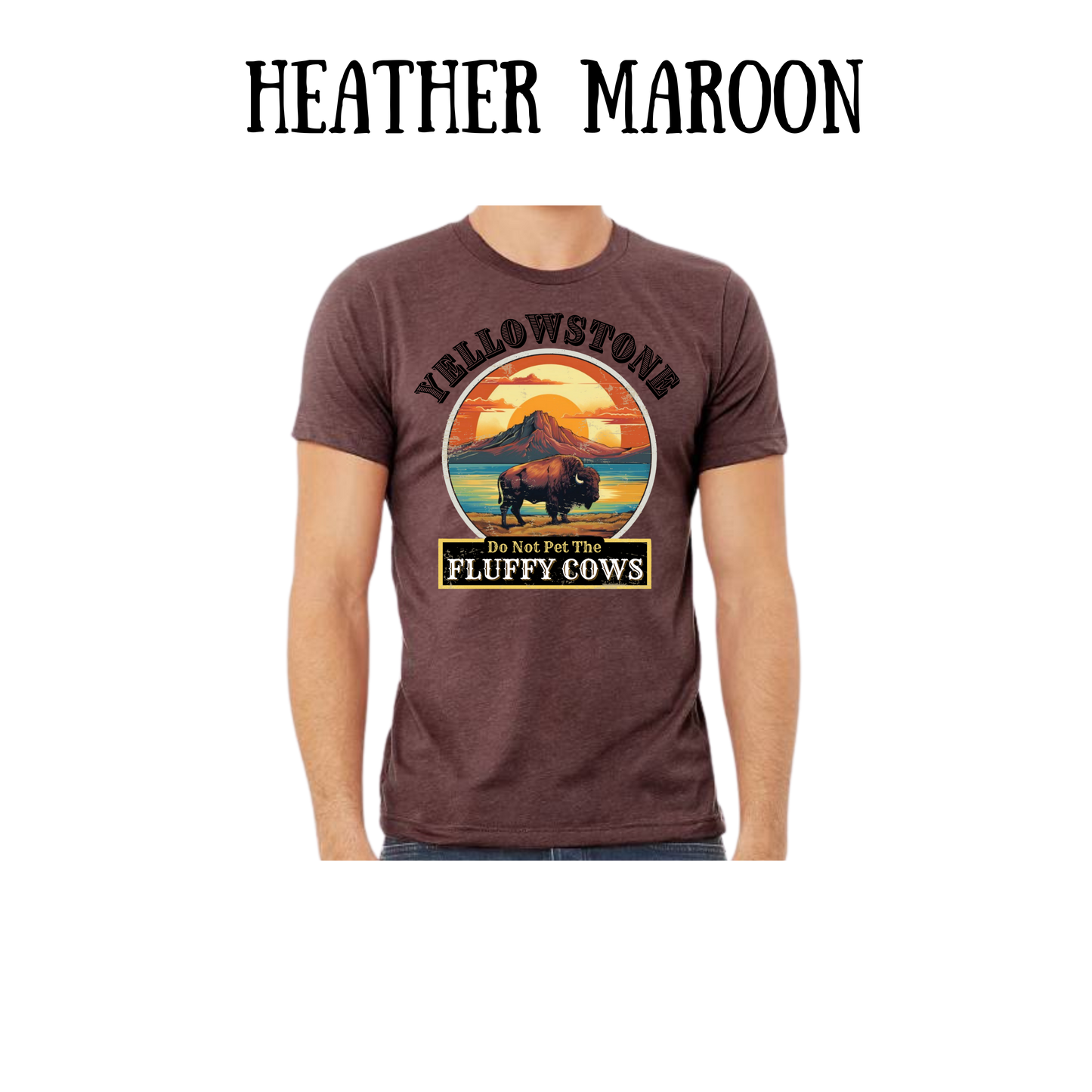 CP - Yellowstone: Fluffy Cows - Unisex Tee - Pinks, Purples, Neutrals