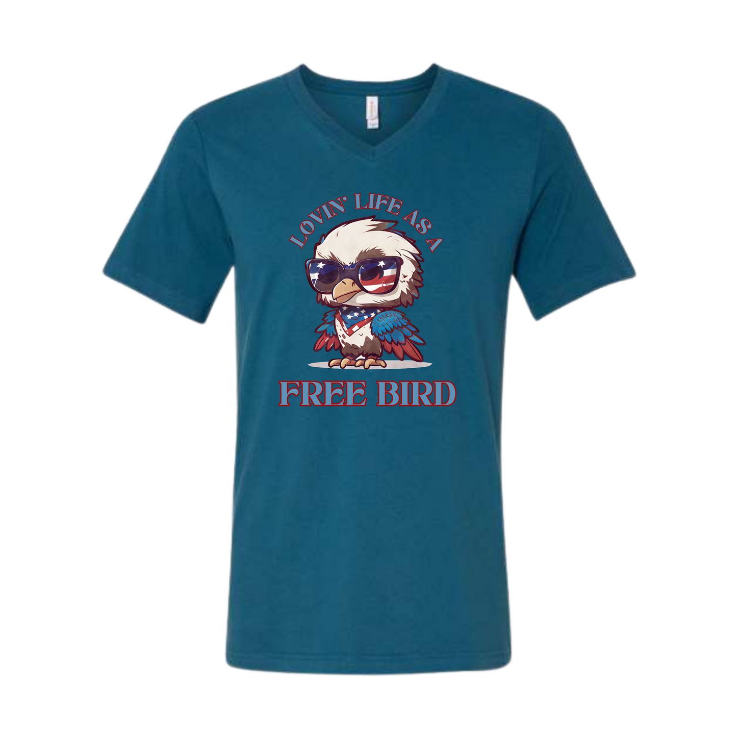 Lovin' Life as a Free Bird - Bella+Canvas - Unisex V-Neck - Assorted Colors