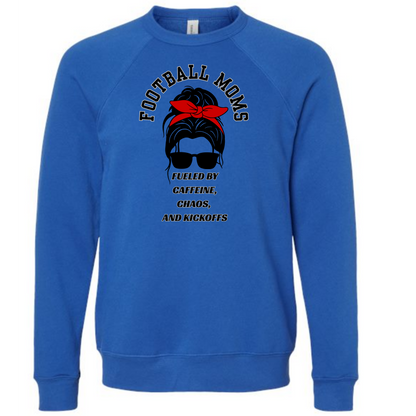 SP - Football Moms Fueled By - Sponge Fleece Raglan Sweatshirt - Blues, Purples