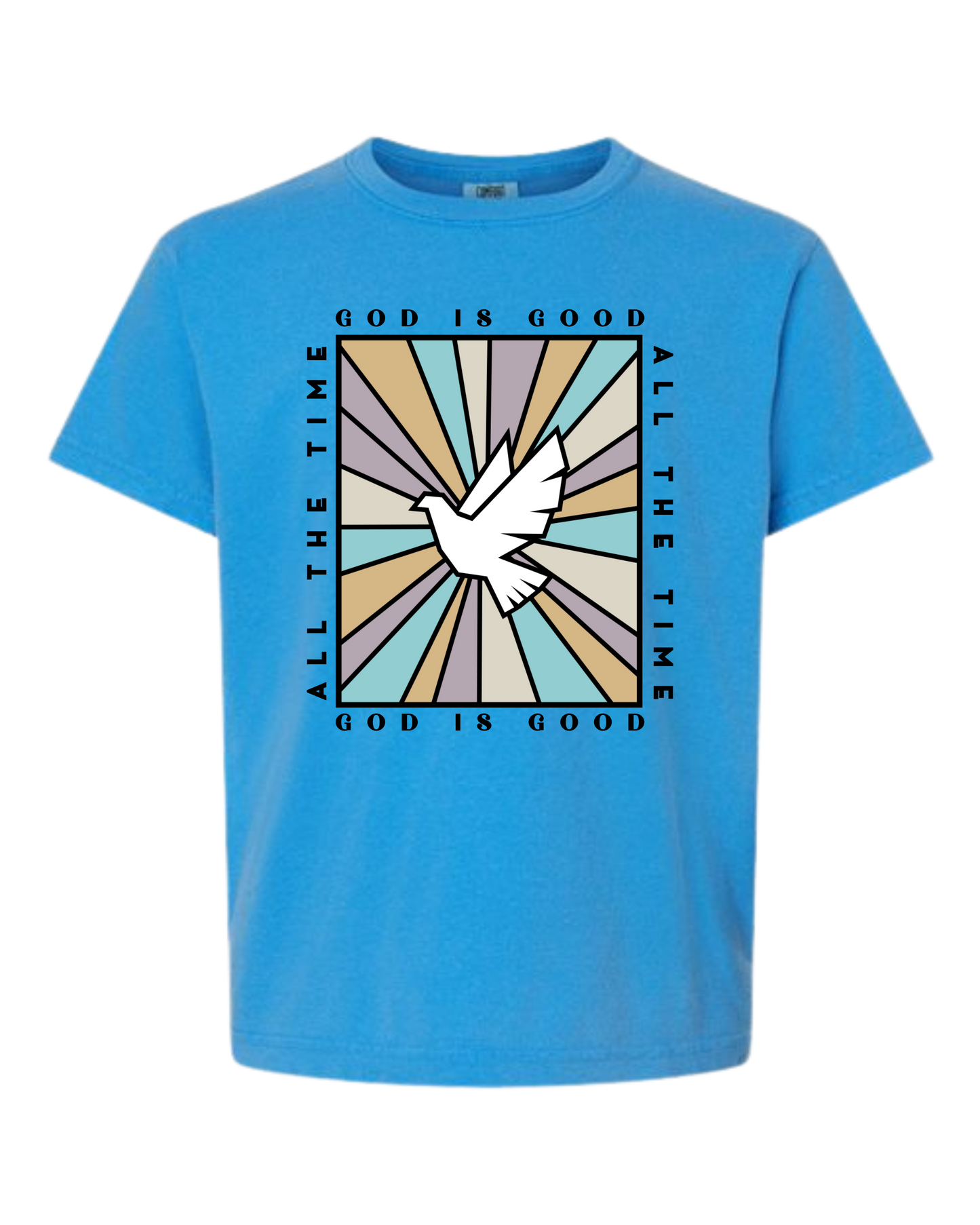 God Is Good - Comfort Colors - Heavyweight Youth Tee - Neutral Colors & Blues