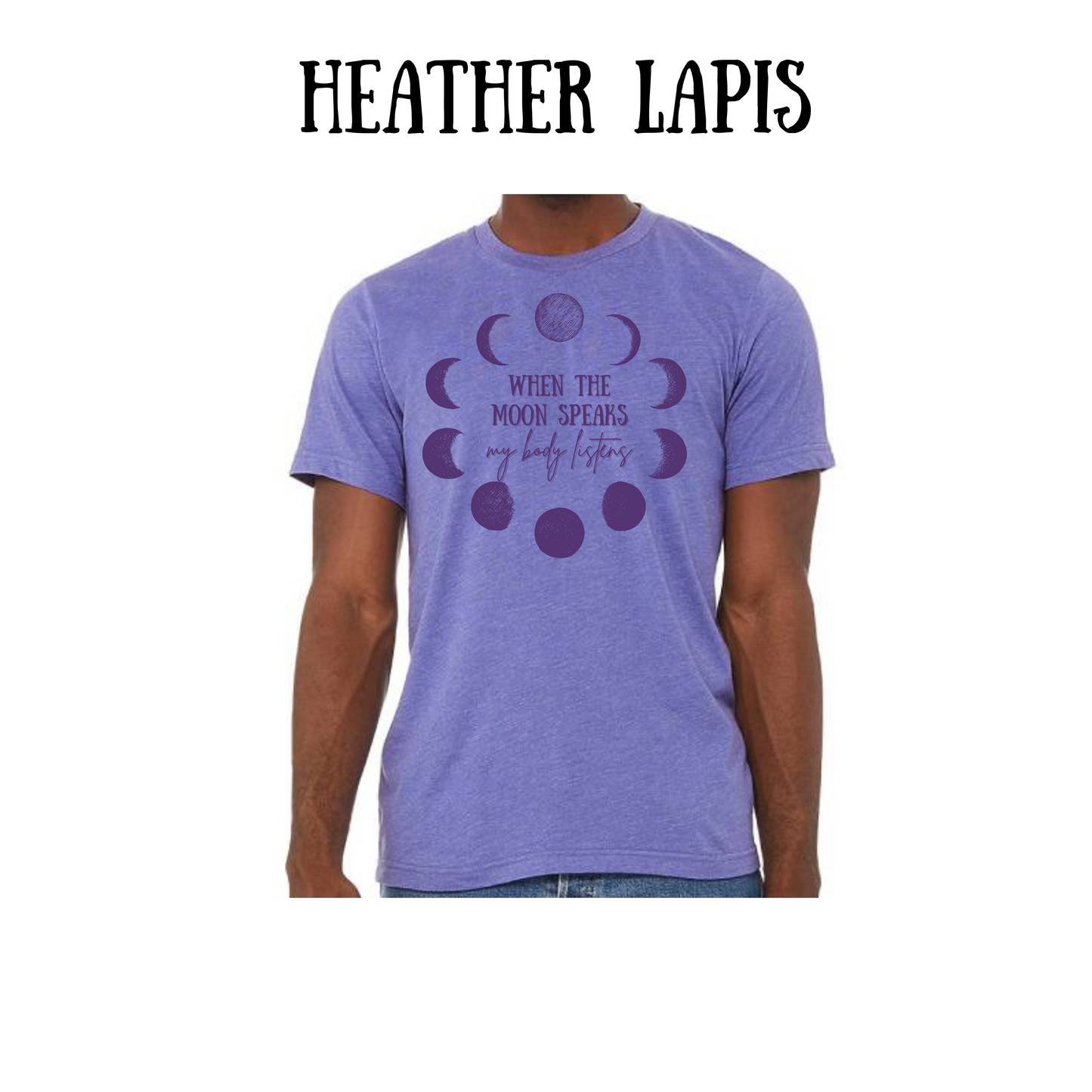 when the moon speaks - unisex tee - pinks, purples, neutrals