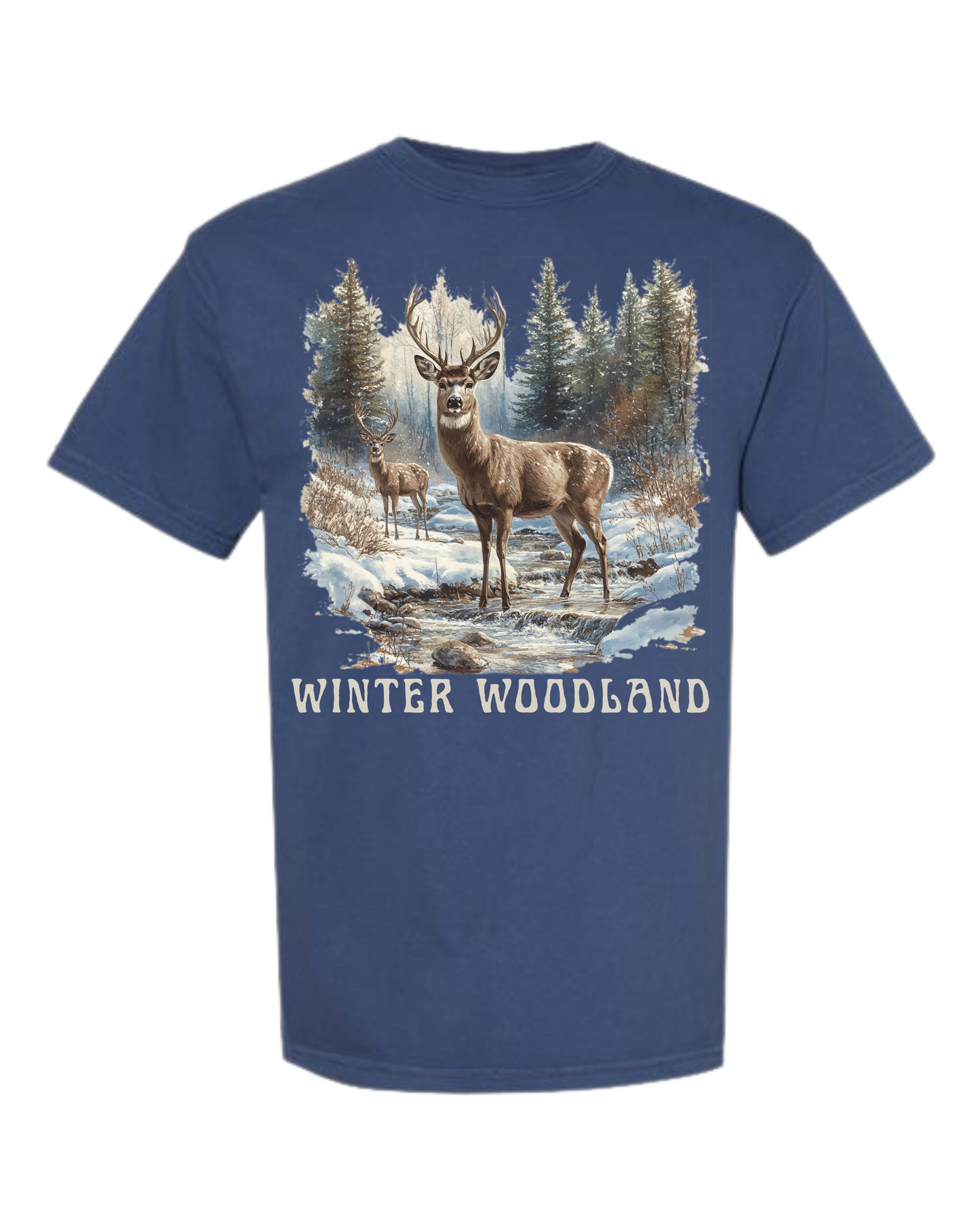 Winter Woodland - Comfort Colors - Heavyweight Unisex Tee - Blues