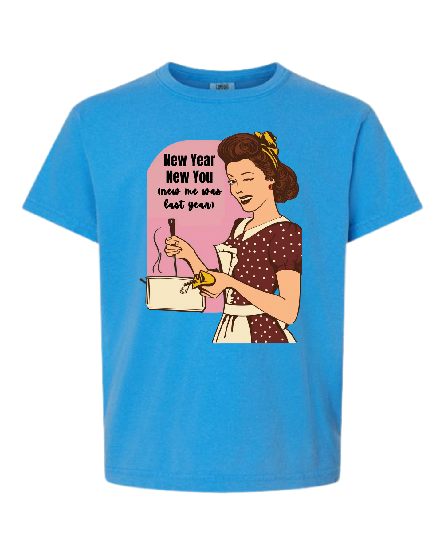 New Year New You - Comfort Colors - Heavyweight Youth Tee - Neutral Colors & Blues