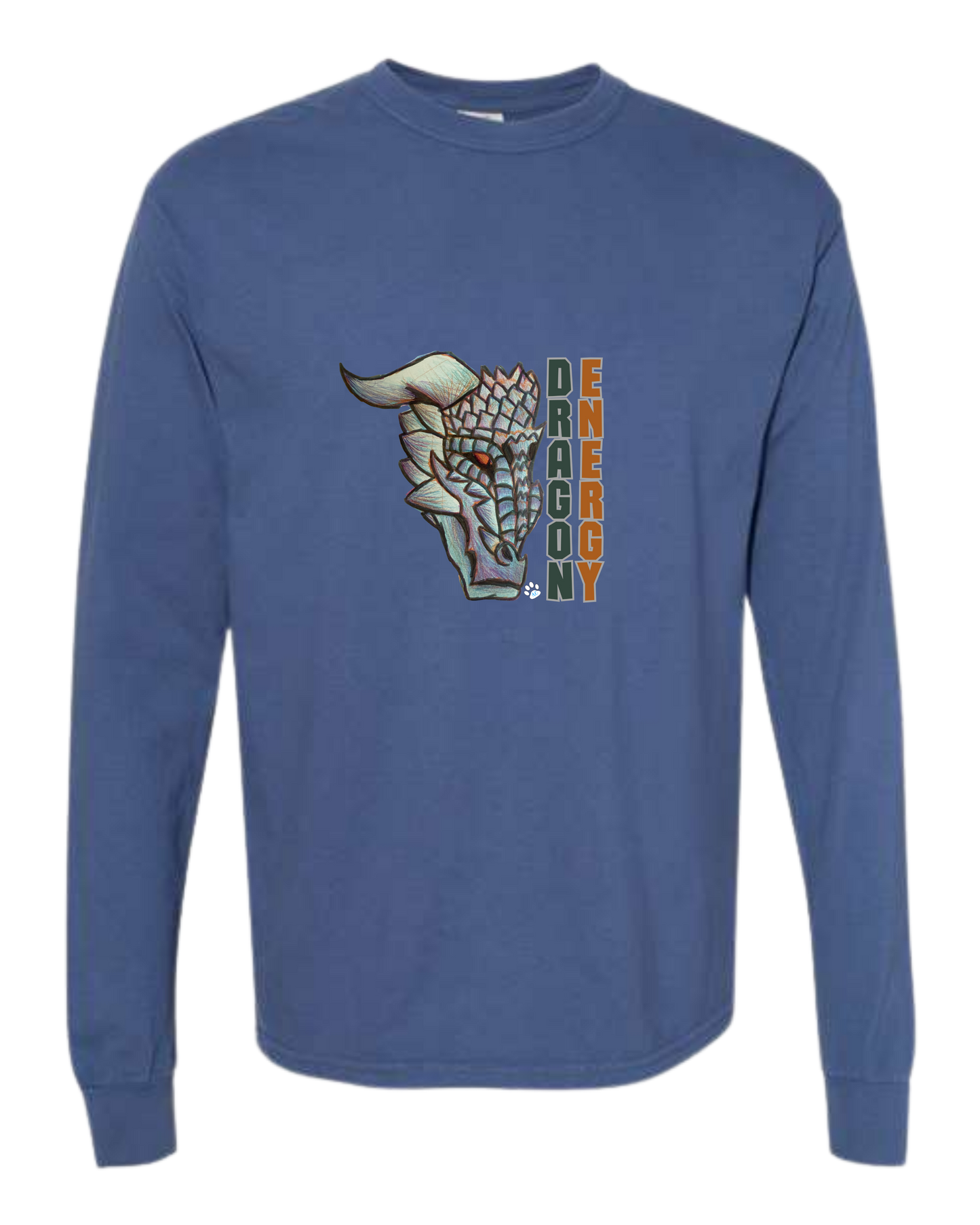 Dragon Energy - Comfort Colors - Heavyweight Long Sleeve Tee - Blues & Greens