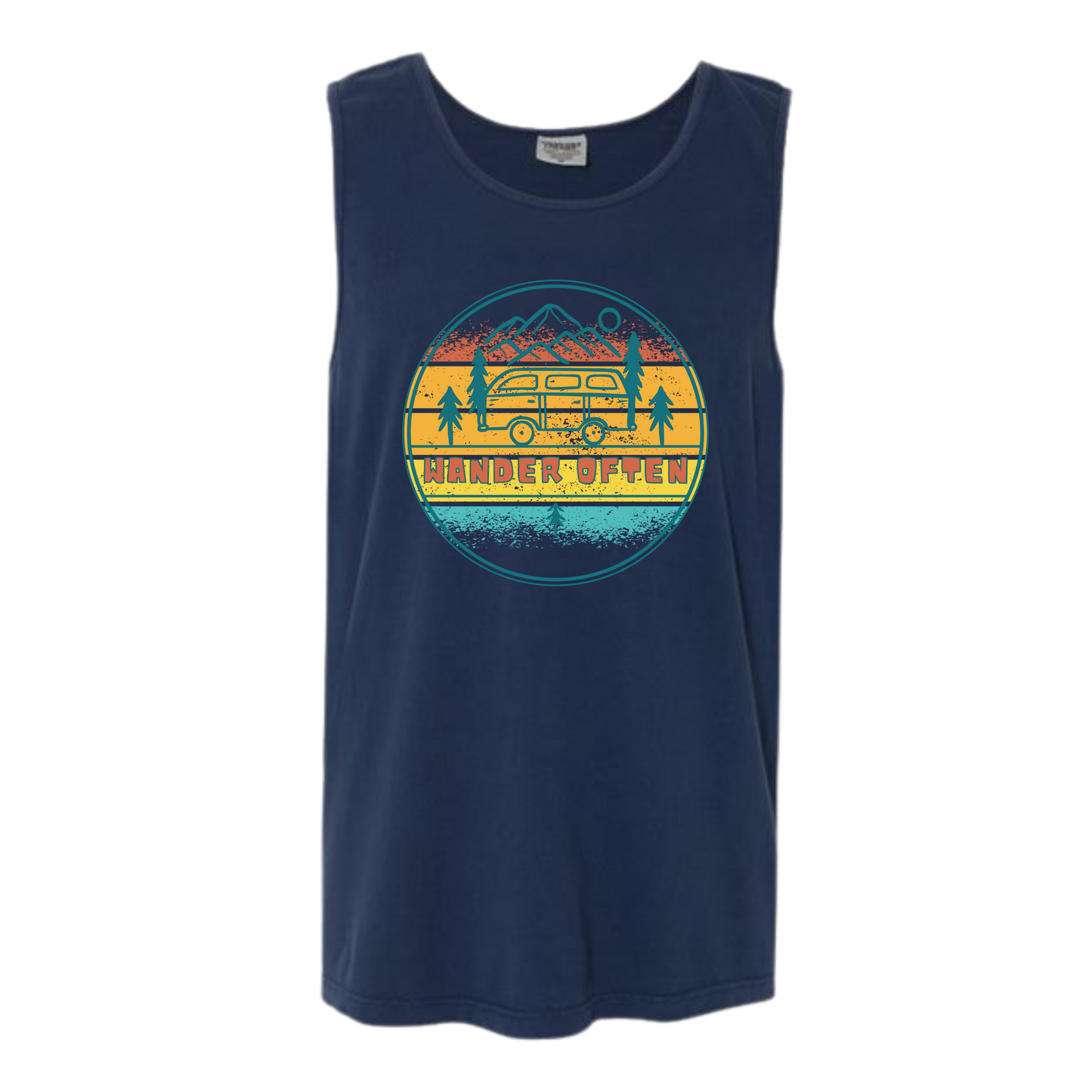 Wander Often - Comfort Colors - Unisex Tank - Neutral Colors & Blues