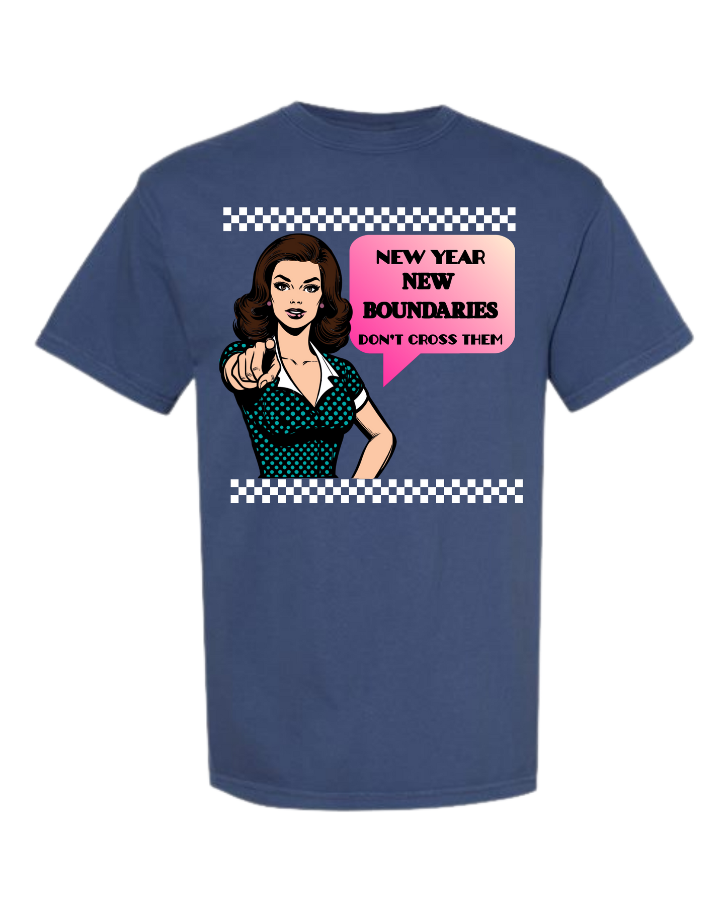 New Year New Boundaries - Comfort Colors - Heavyweight Unisex Tee - Blues