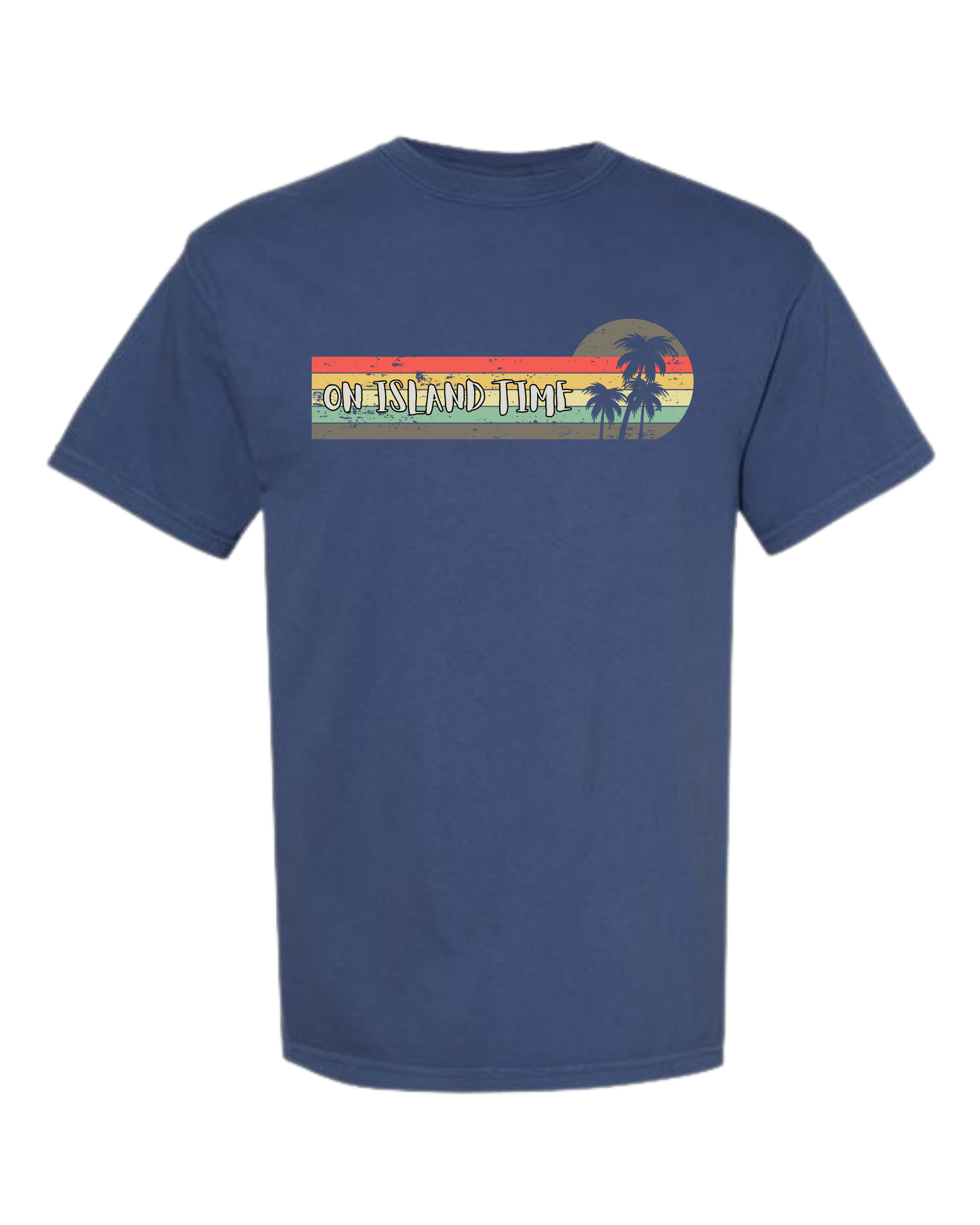 On Island Time - Comfort Colors - Heavyweight Unisex Tee - Blues