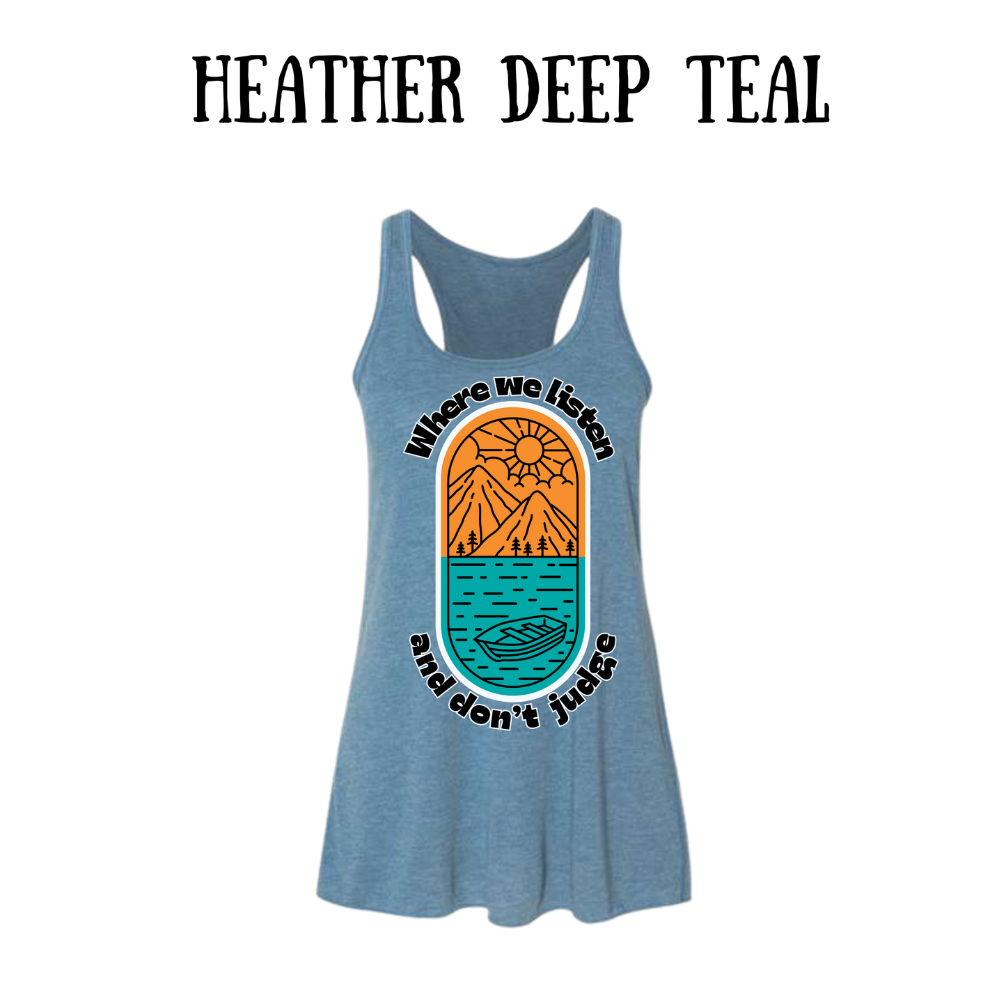 CP - Where We Listen and Don't Judge - Women's Flowy Racerback Tank