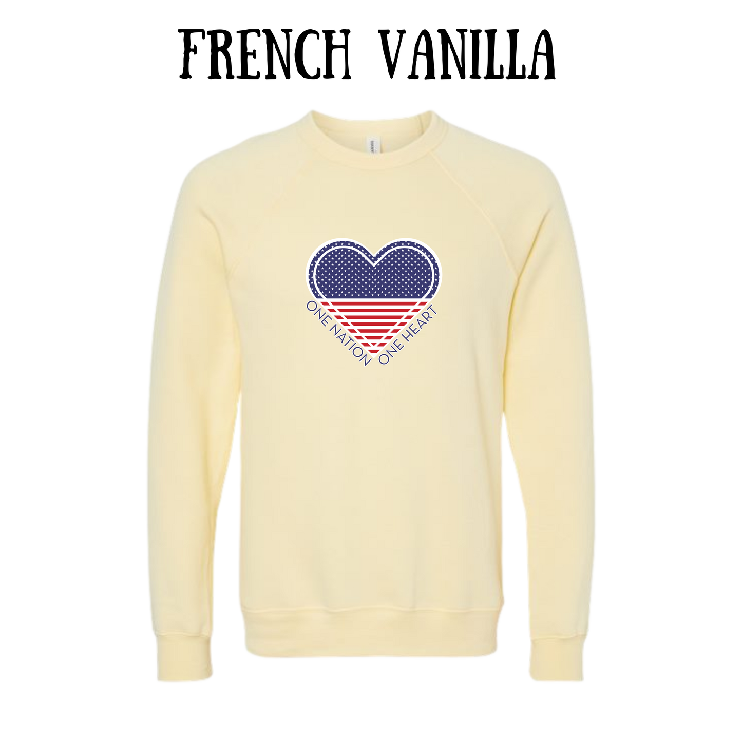 PP - One Nation One Heart - Sponge Fleece Raglan Sweatshirt - Assorted Colors