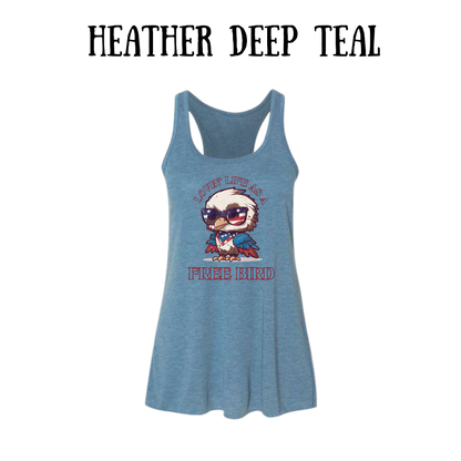 PP - Lovin' Life As A Free Bird - Women's Flowy Racerback Tank