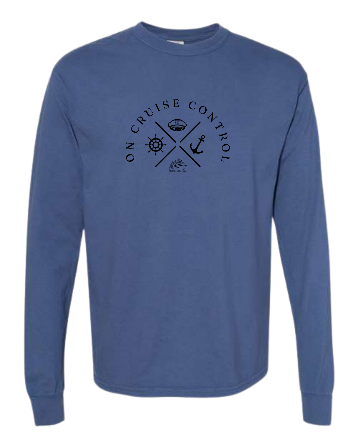 On Cruise Control - Comfort Colors - Heavyweight Long Sleeve Tee - Blues & Greens