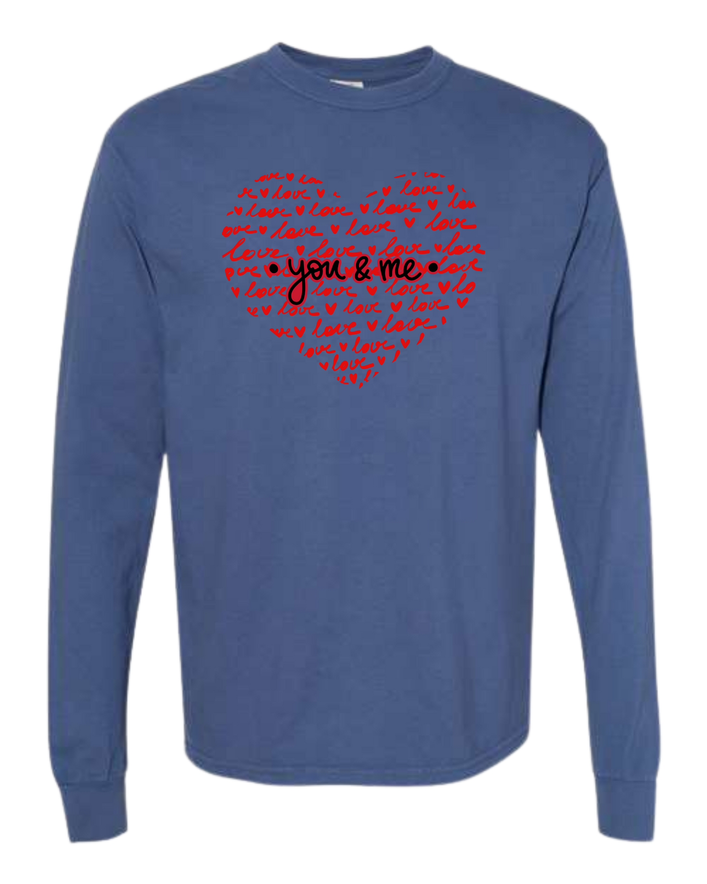 You & Me - Comfort Colors - Heavyweight Long Sleeve Tee - Blues & Greens