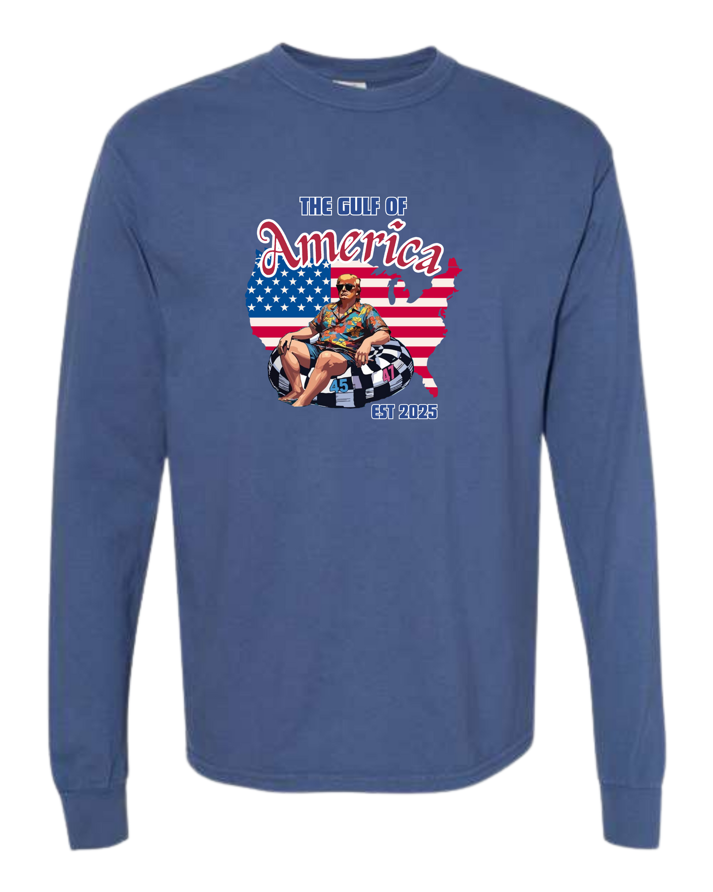 The Gulf of America - Comfort Colors - Heavyweight Long Sleeve Tee - Blues & Greens