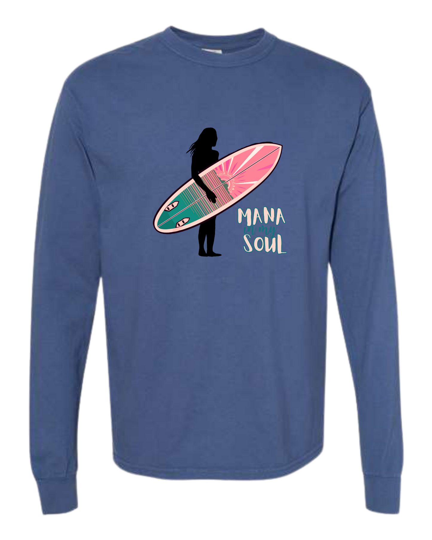 Mana in My Soul - Comfort Colors - Heavyweight Long Sleeve Tee - Blues & Greens