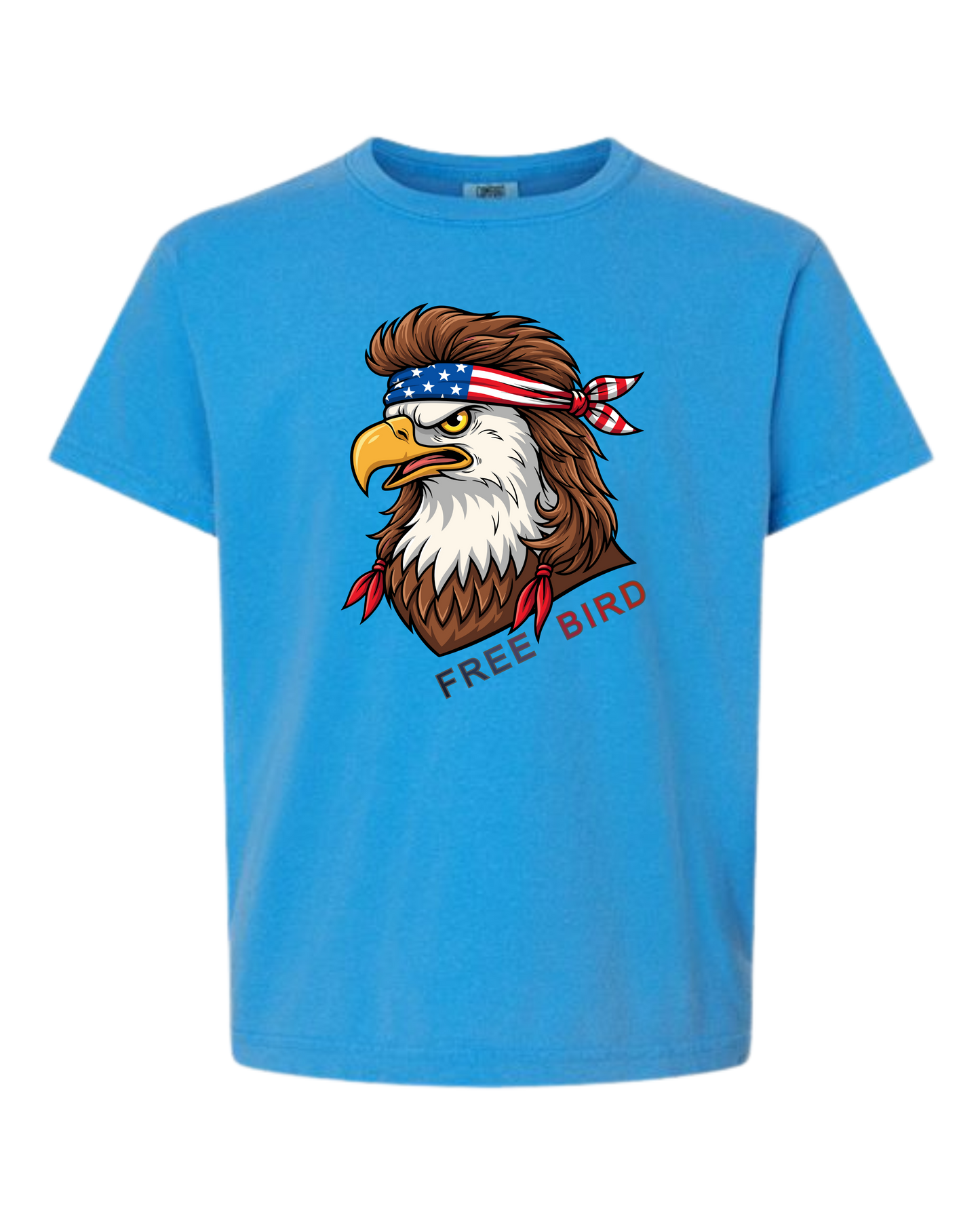 Rockin Free Bird - Comfort Colors - Heavyweight Youth Tee - Neutral Colors & Blues
