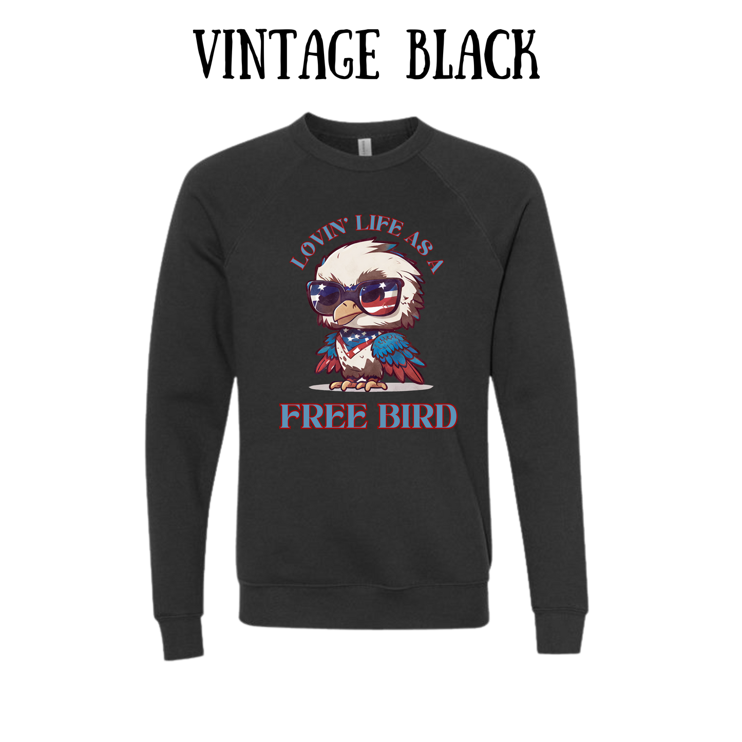 PP - Lovin' Life As A Free Bird - Sponge Fleece Raglan Sweatshirt - Greens, Neutrals