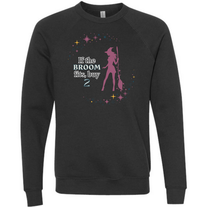 HP - If The Broom Fits - Sponge Fleece Raglan Sweatshirt - Greens, Neutrals