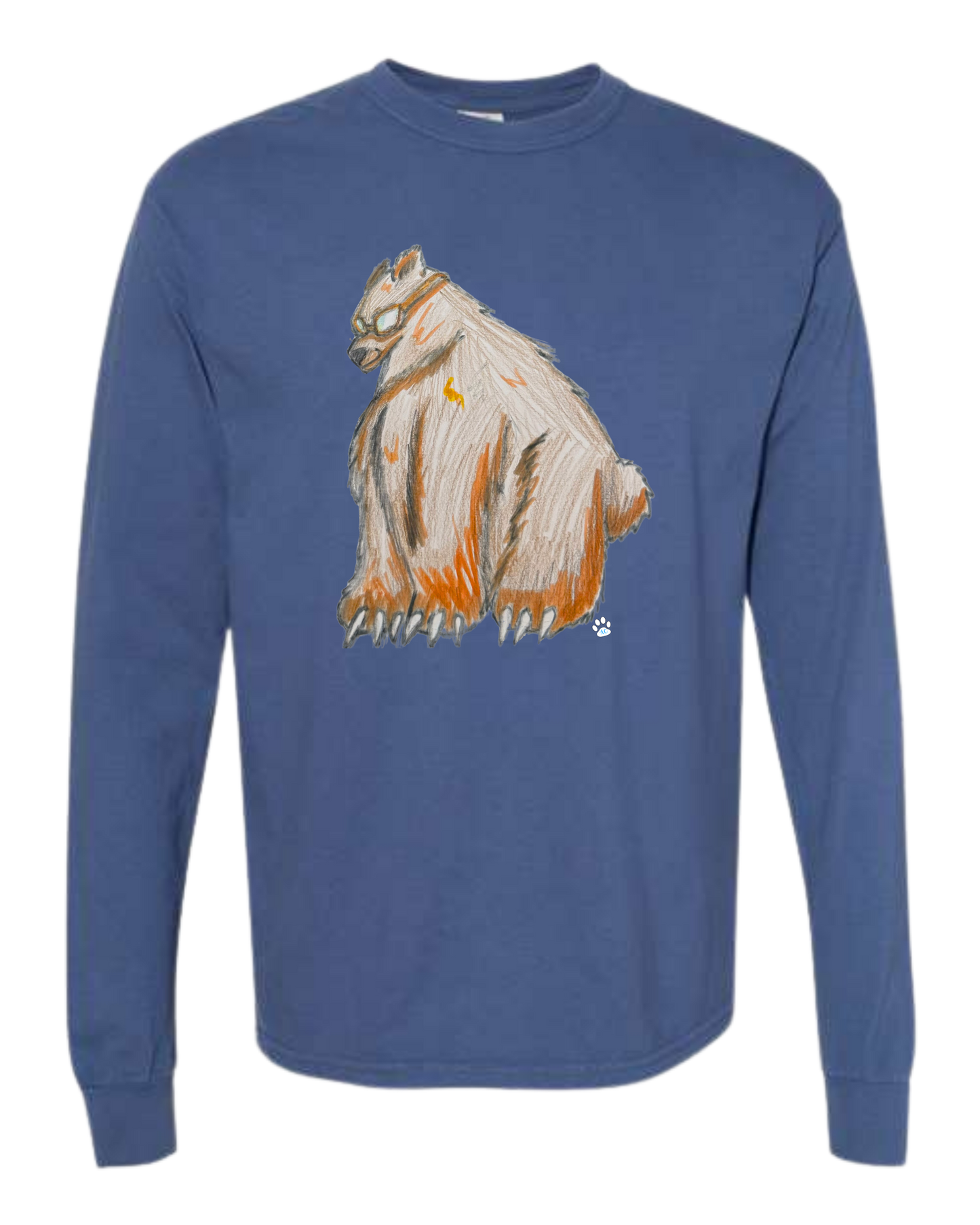 Muscle Bear - Comfort Colors - Heavyweight Long Sleeve Tee - Blues & Greens