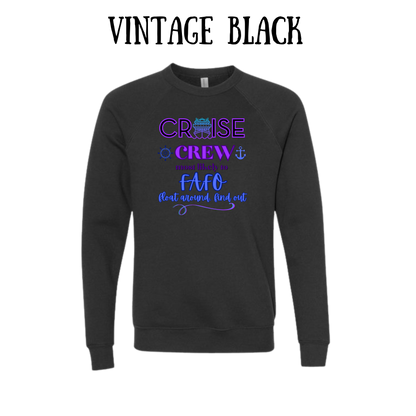 VP - Cruise Crew FAFO - Sponge Fleece Raglan Sweatshirt - Greens, Neutrals