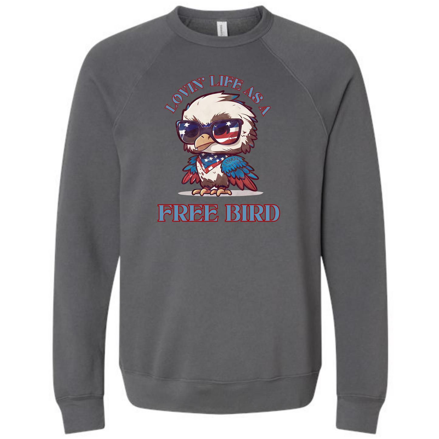 Lovin' Life as a Free Bird - Sponge Fleece Raglan Sweatshirt - Assorted Colors