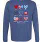 Galatians 5 - Patriotic - Comfort Colors - Heavyweight Long Sleeve Tee - Blues & Greens