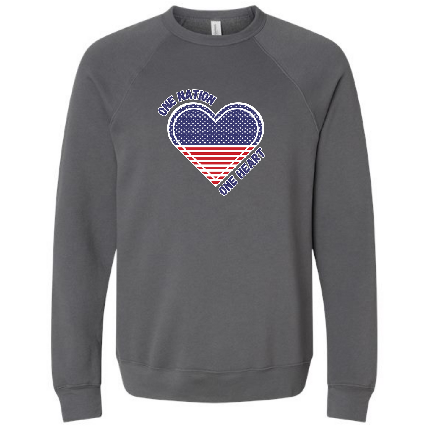 One Nation One Heart - Sponge Fleece Raglan Sweatshirt - Assorted Colors