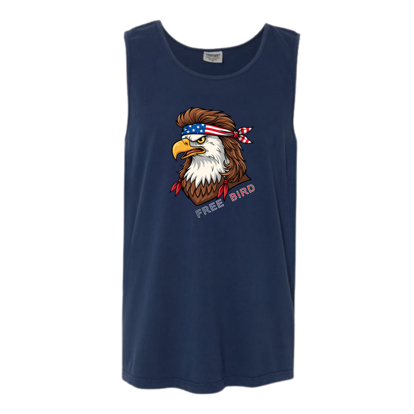 Rockin Free Bird - Comfort Colors - Unisex Tank - Neutral Colors & Blues