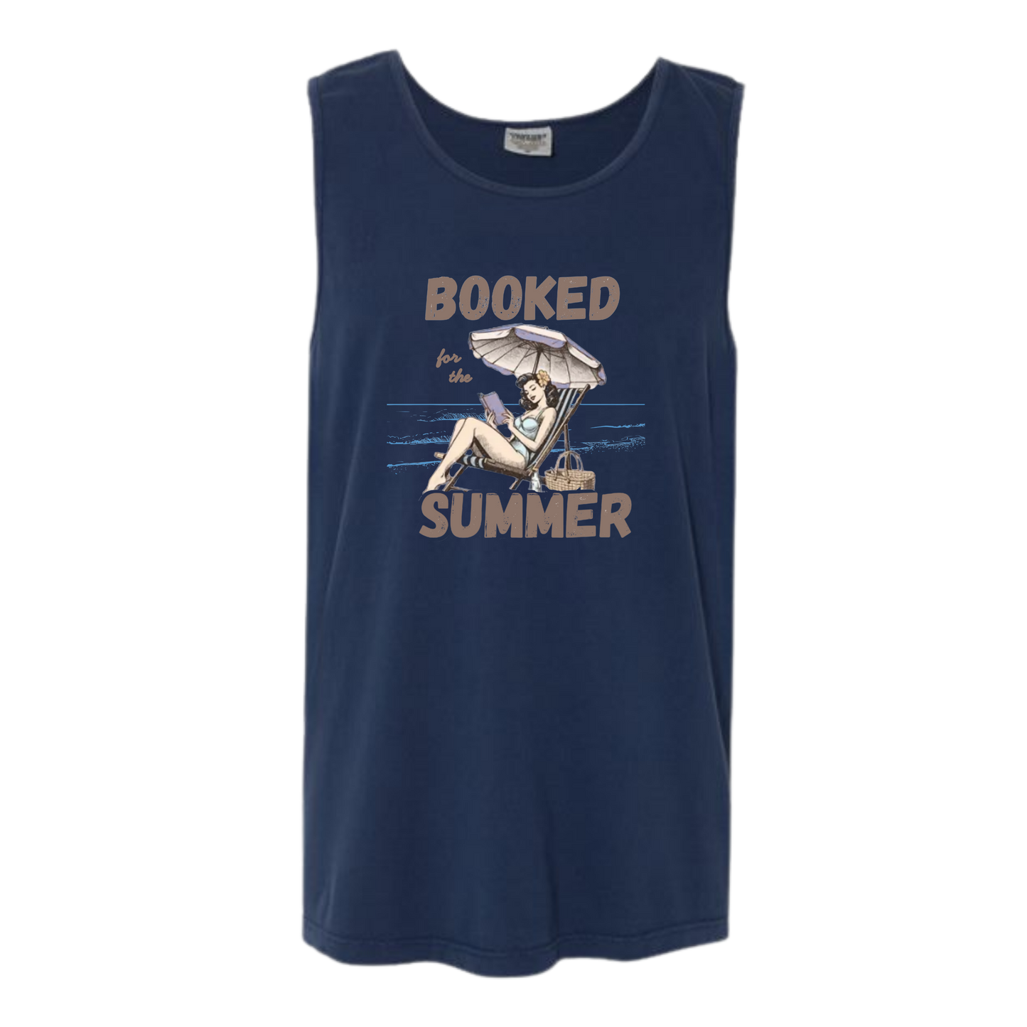 Booked for the Summer - Comfort Colors - Unisex Tank - Neutral Colors & Blues