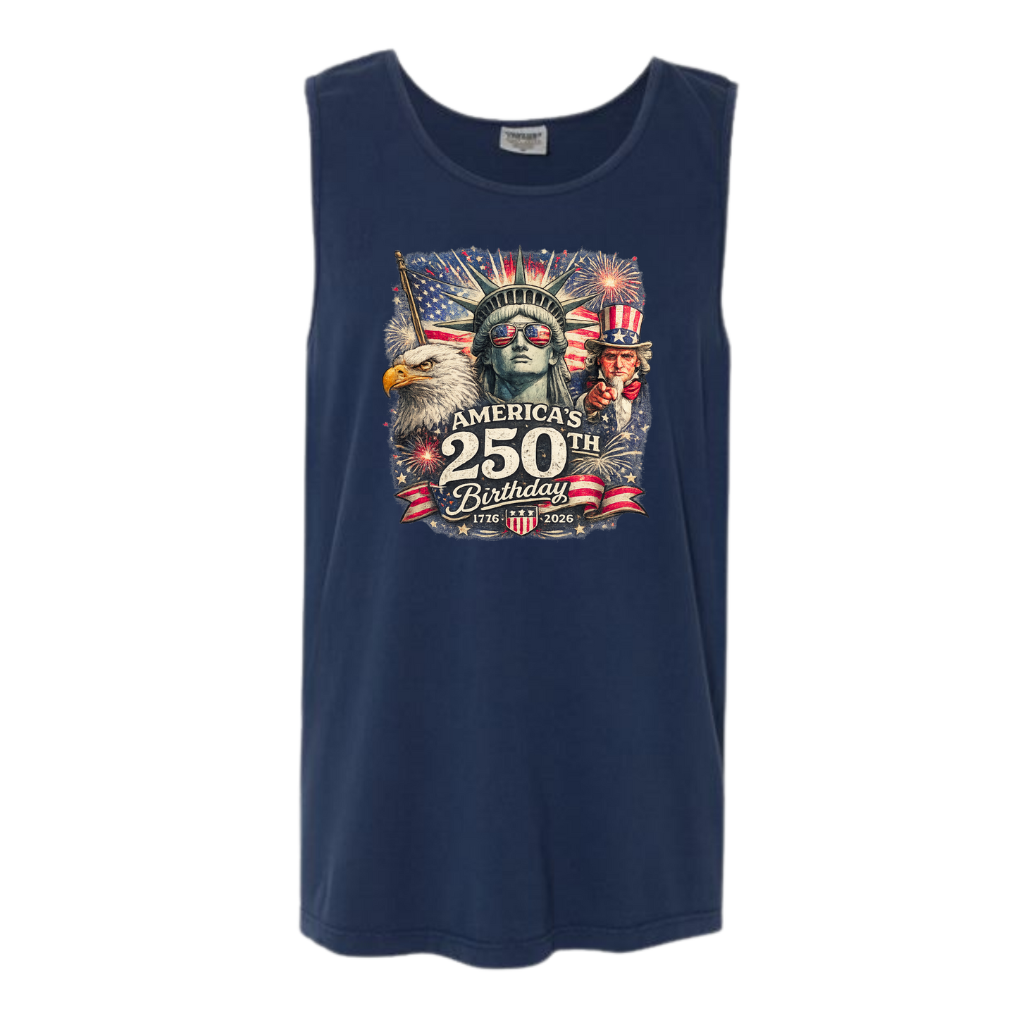 America's 250th Birthday - Comfort Colors - Unisex Tank - Neutral Colors & Blues