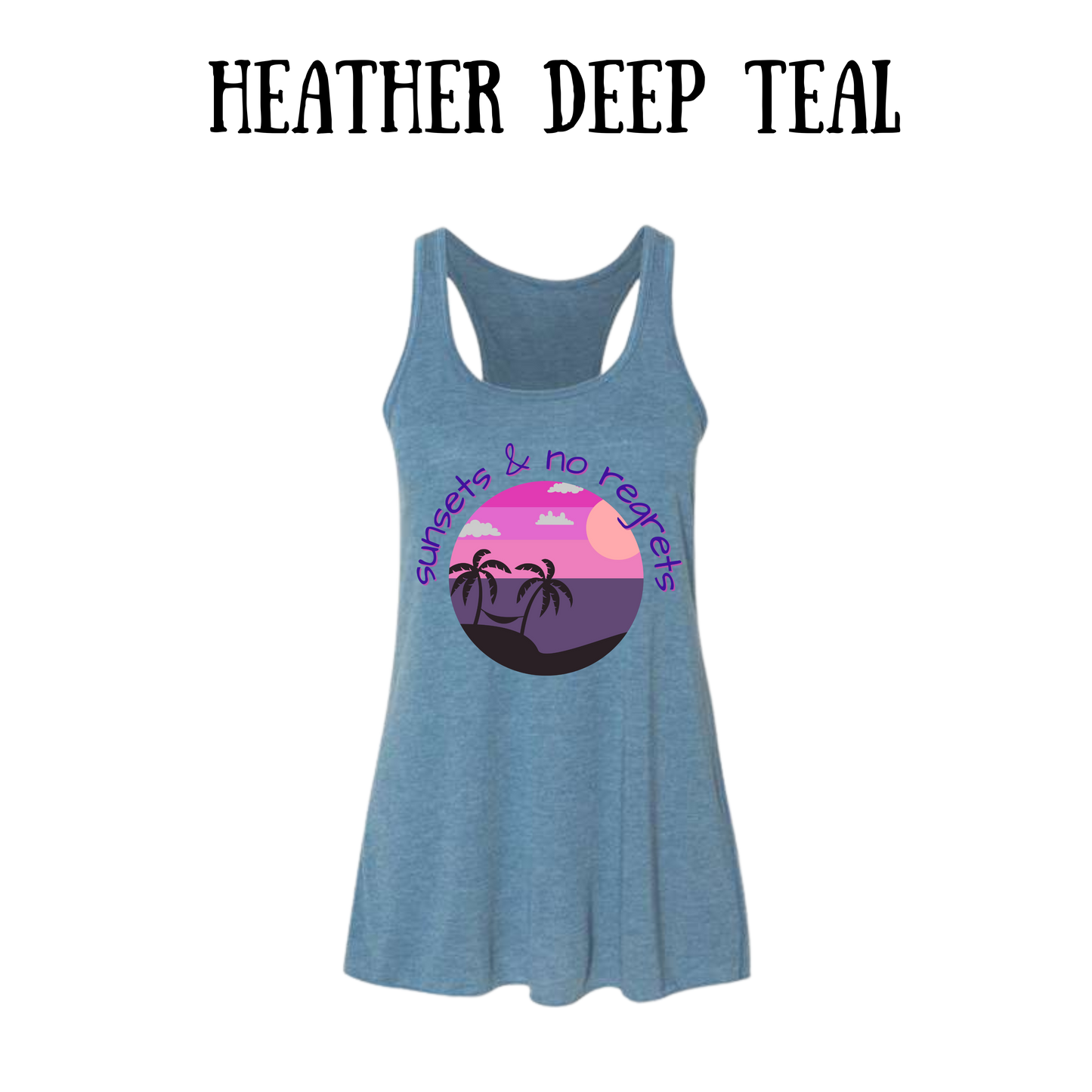 VP - Sunsets & No Regrets - Women's Flowy Racerback Tank