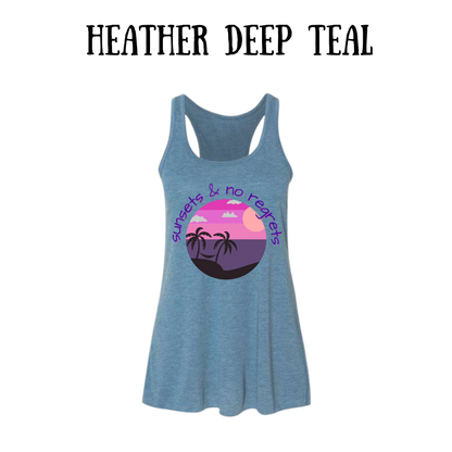 VP - Sunsets & No Regrets - Women's Flowy Racerback Tank