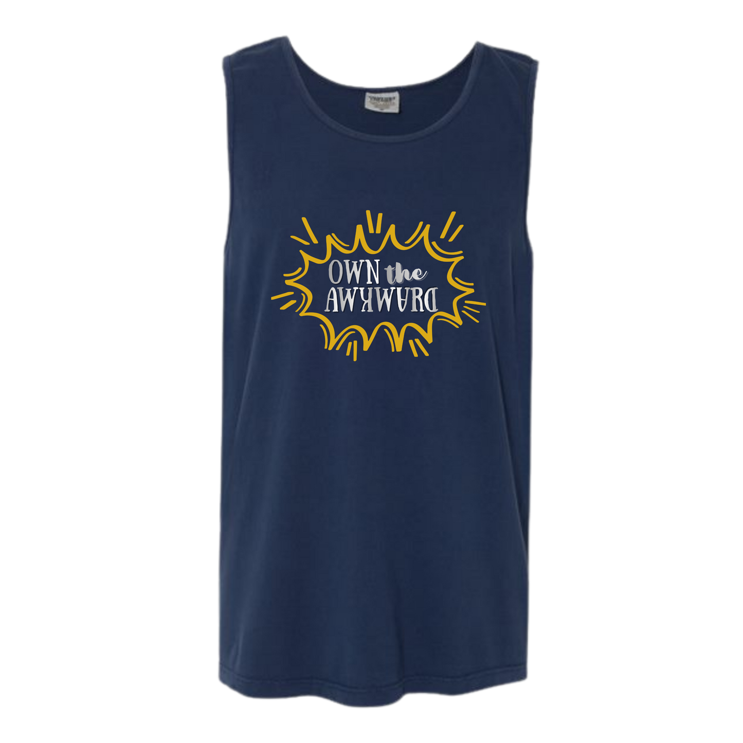 Own the Awkward - Comfort Colors - Unisex Tank - Neutral Colors & Blues