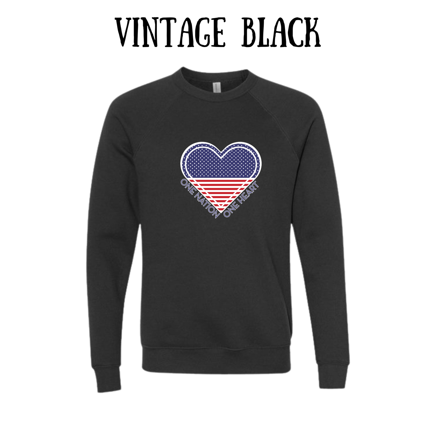 PP - One Nation One Heart - Sponge Fleece Raglan Sweatshirt - Greens, Neutrals
