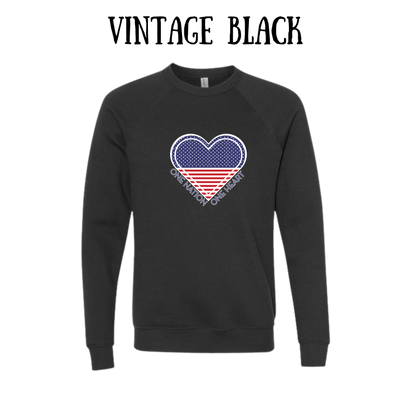 PP - One Nation One Heart - Sponge Fleece Raglan Sweatshirt - Greens, Neutrals
