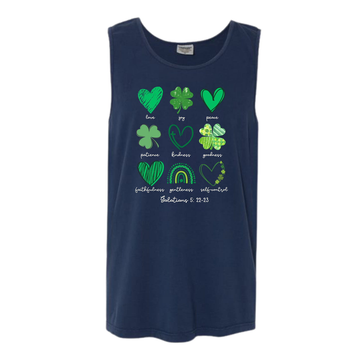 Galatians 5 - St Patrick's Day - Comfort Colors - Unisex Tank - Neutral Colors & Blues