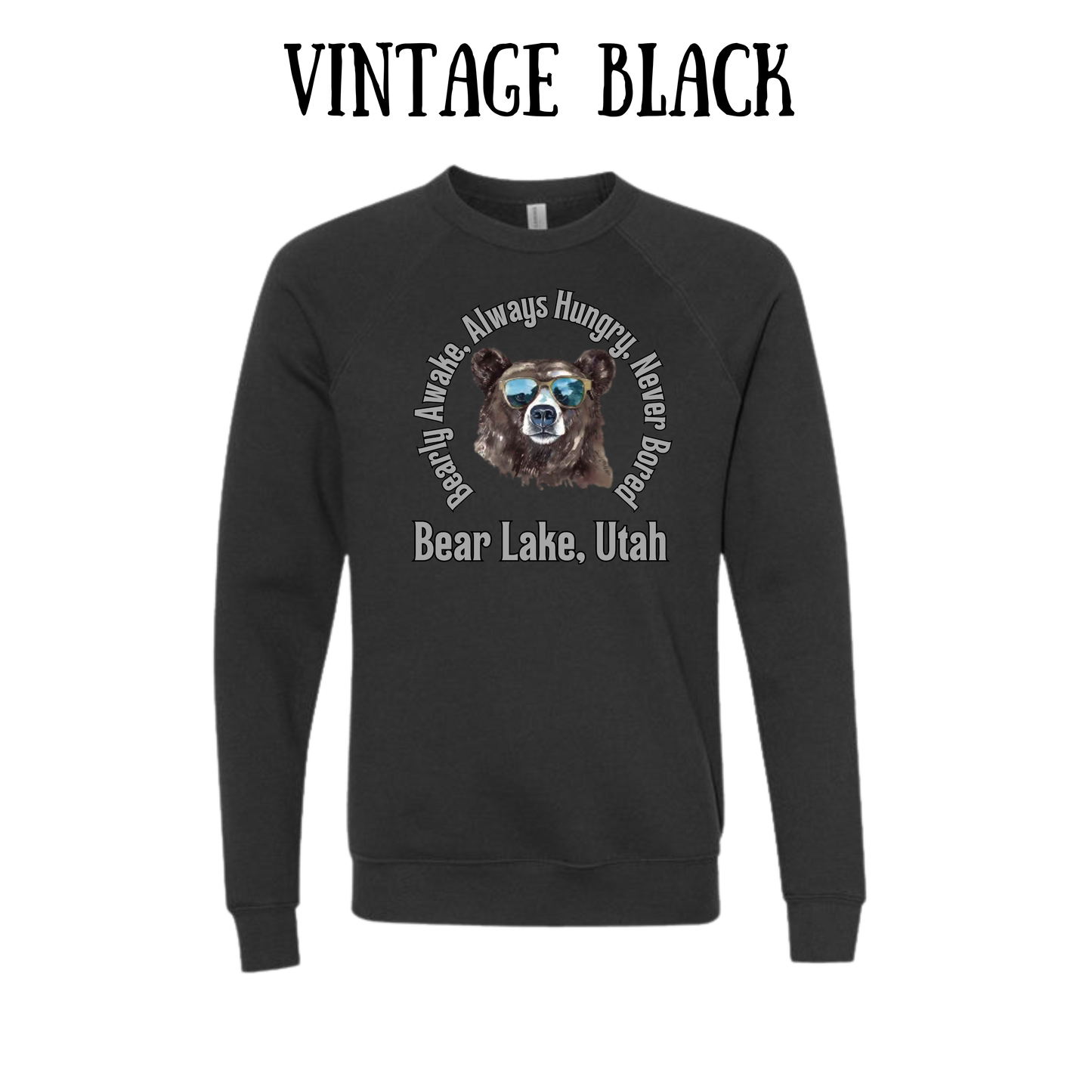 CP - Bear Lake Utah - Sponge Fleece Raglan Sweatshirt - Greens, Neutrals
