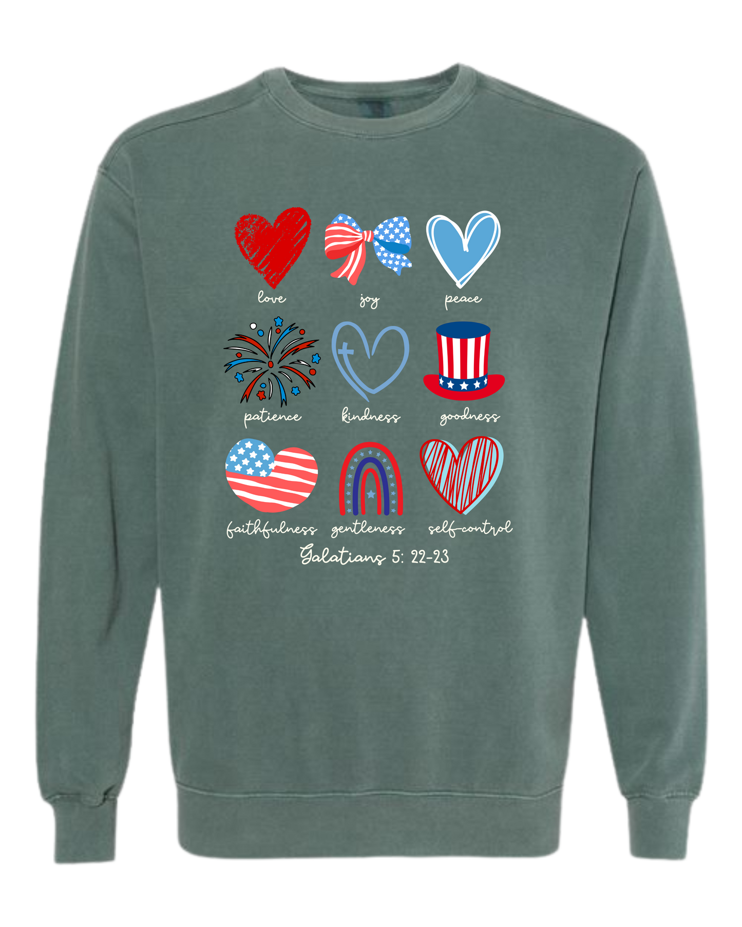 Galatians 5 - Patriotic - Comfort Colors - Sweatshirt - Blues