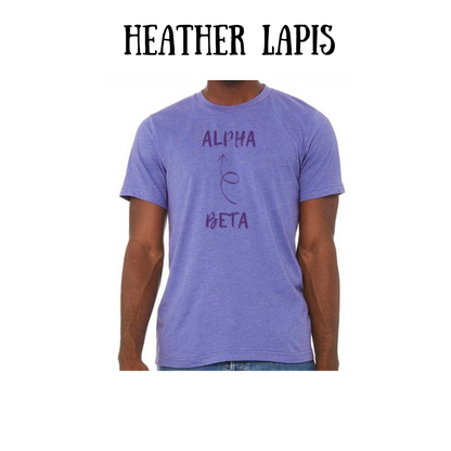 beta to alpha - unisex tee - pinks, purples, neutrals