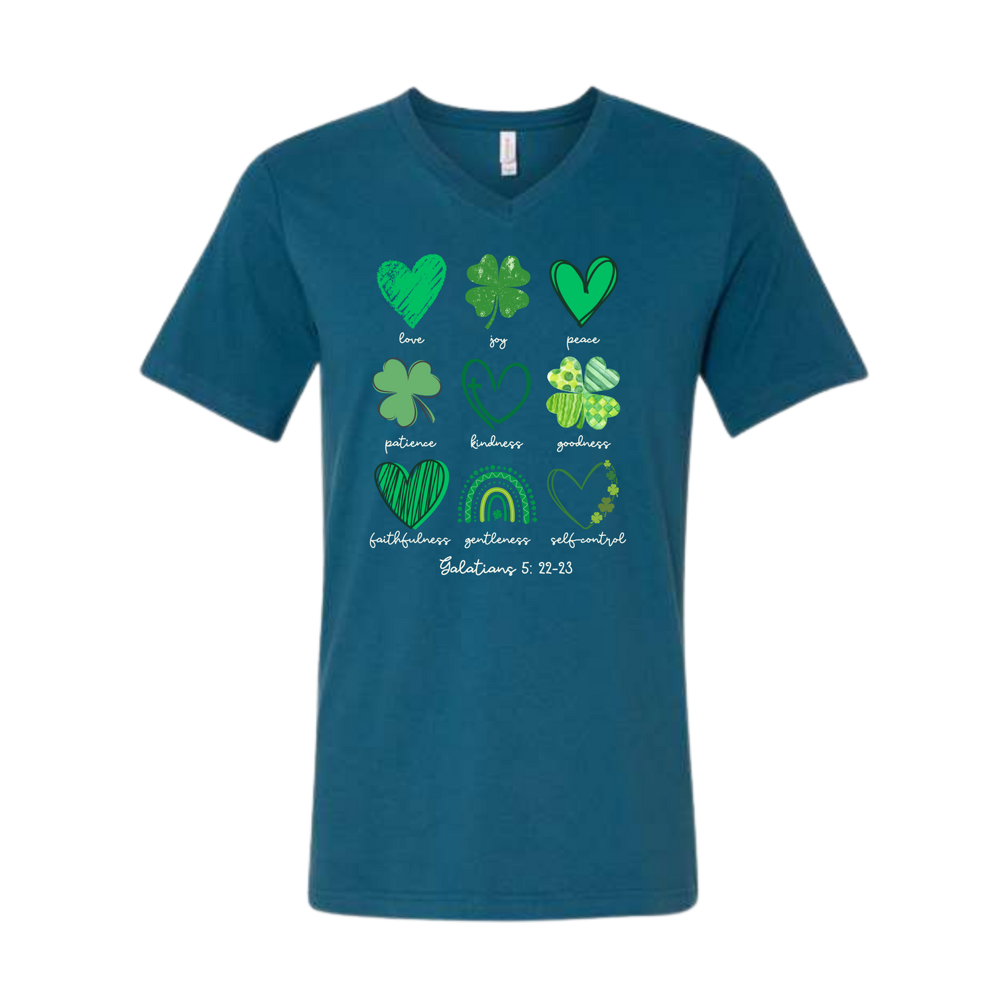 Galatians 5 - St Patrick's Day - Bella+Canvas - Unisex V-Neck - Assorted Colors