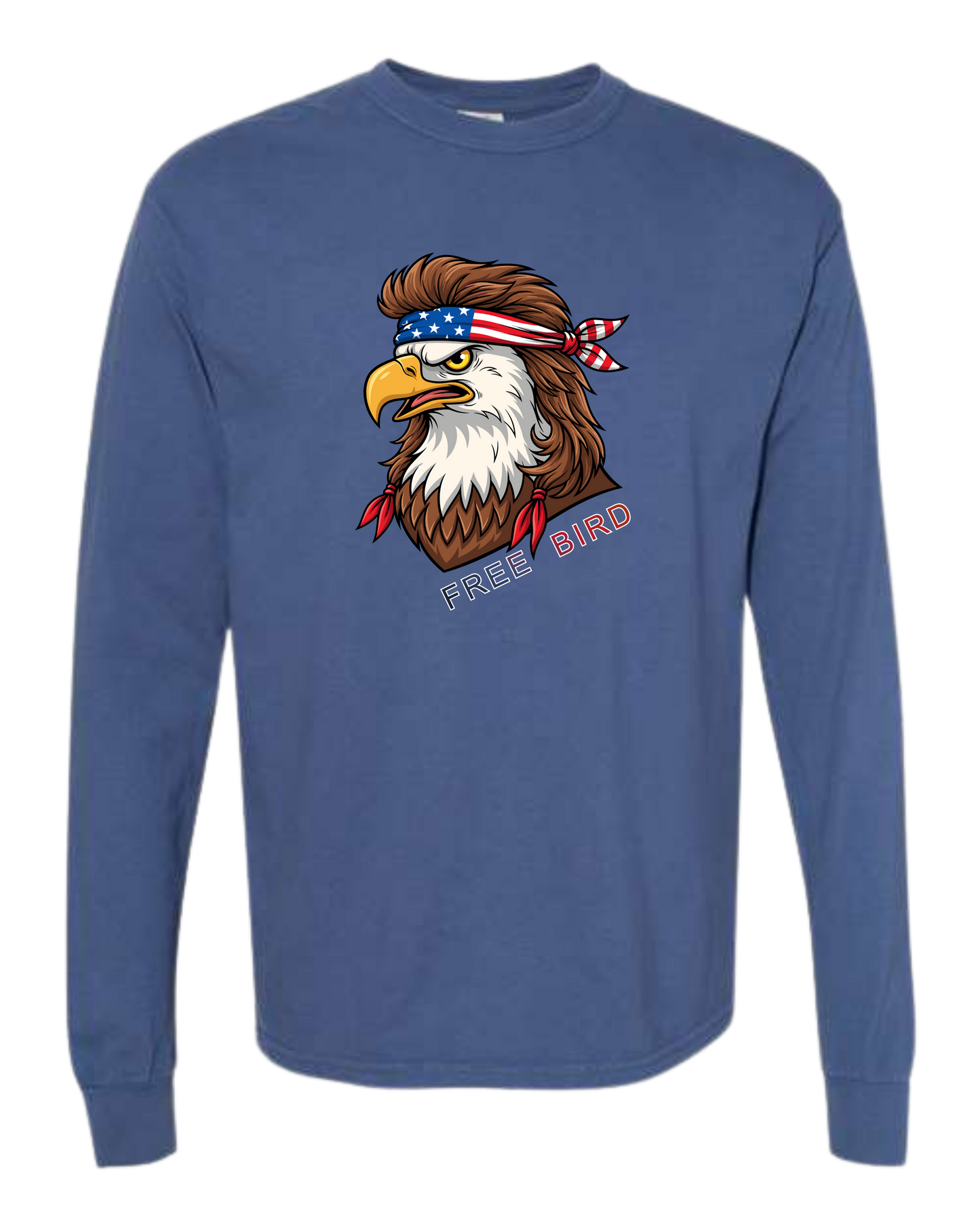 Rockin Free Bird - Comfort Colors - Heavyweight Long Sleeve Tee - Blues & Greens