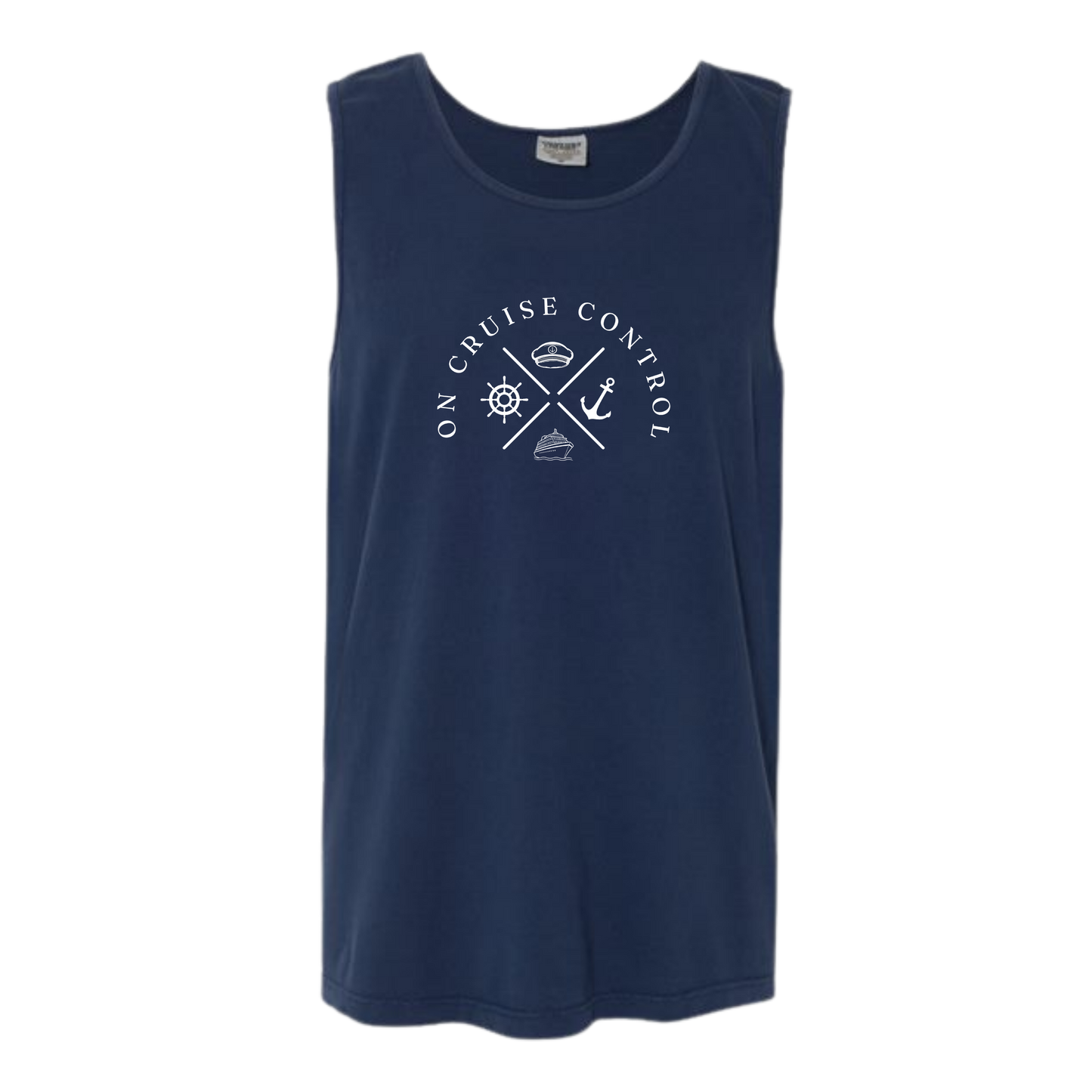On Cruise Control - Comfort Colors - Unisex Tank - Neutral Colors & Blues