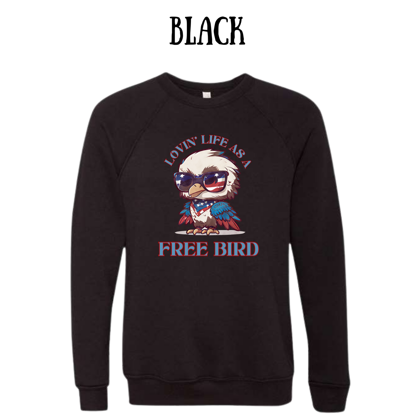 PP - Lovin' Life As A Free Bird - Sponge Fleece Raglan Sweatshirt - Greens, Neutrals
