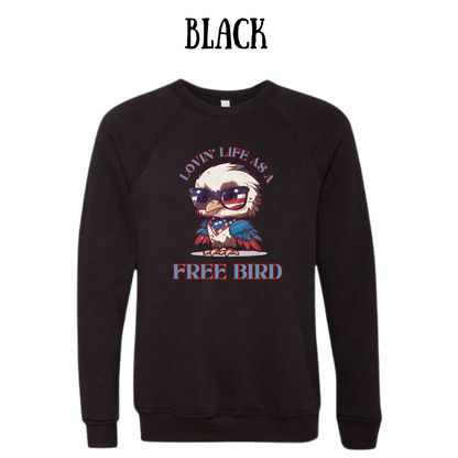 PP - Lovin' Life As A Free Bird - Sponge Fleece Raglan Sweatshirt - Greens, Neutrals