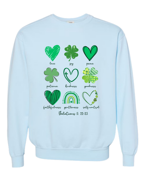Galatians 5 - St Patrick's Day - Comfort Colors - Sweatshirt - Blues