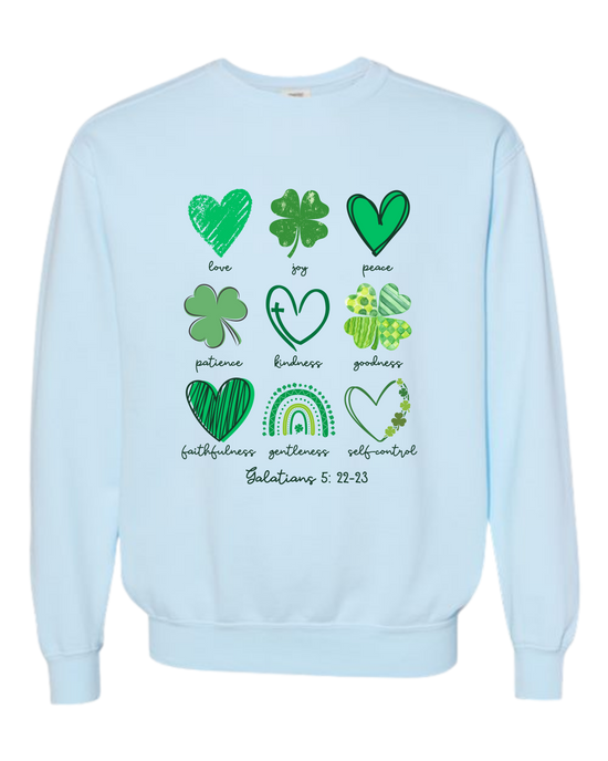 Galatians 5 - St Patrick's Day - Comfort Colors - Sweatshirt - Blues