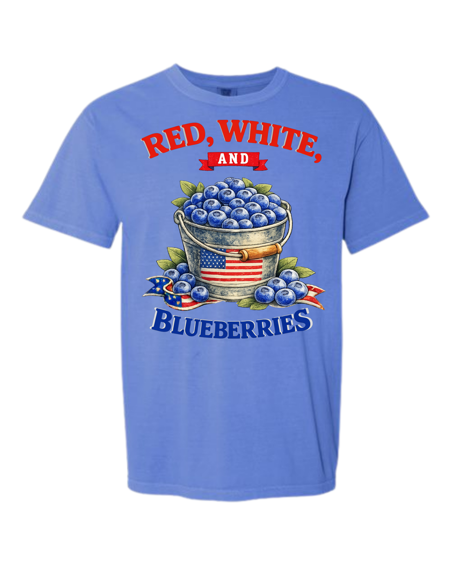 Red, White, And Blueberries - Comfort Colors - Heavyweight Unisex Tee - Blues