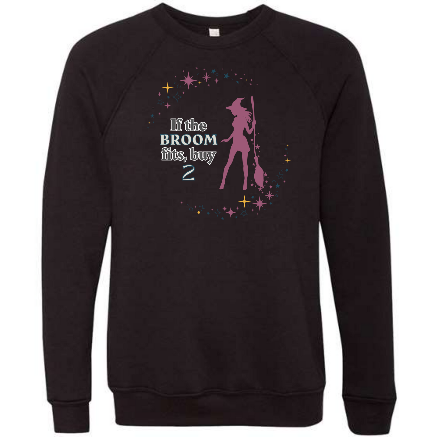 If The Broom Fits - Sponge Fleece Raglan Sweatshirt - Greens, Neutrals