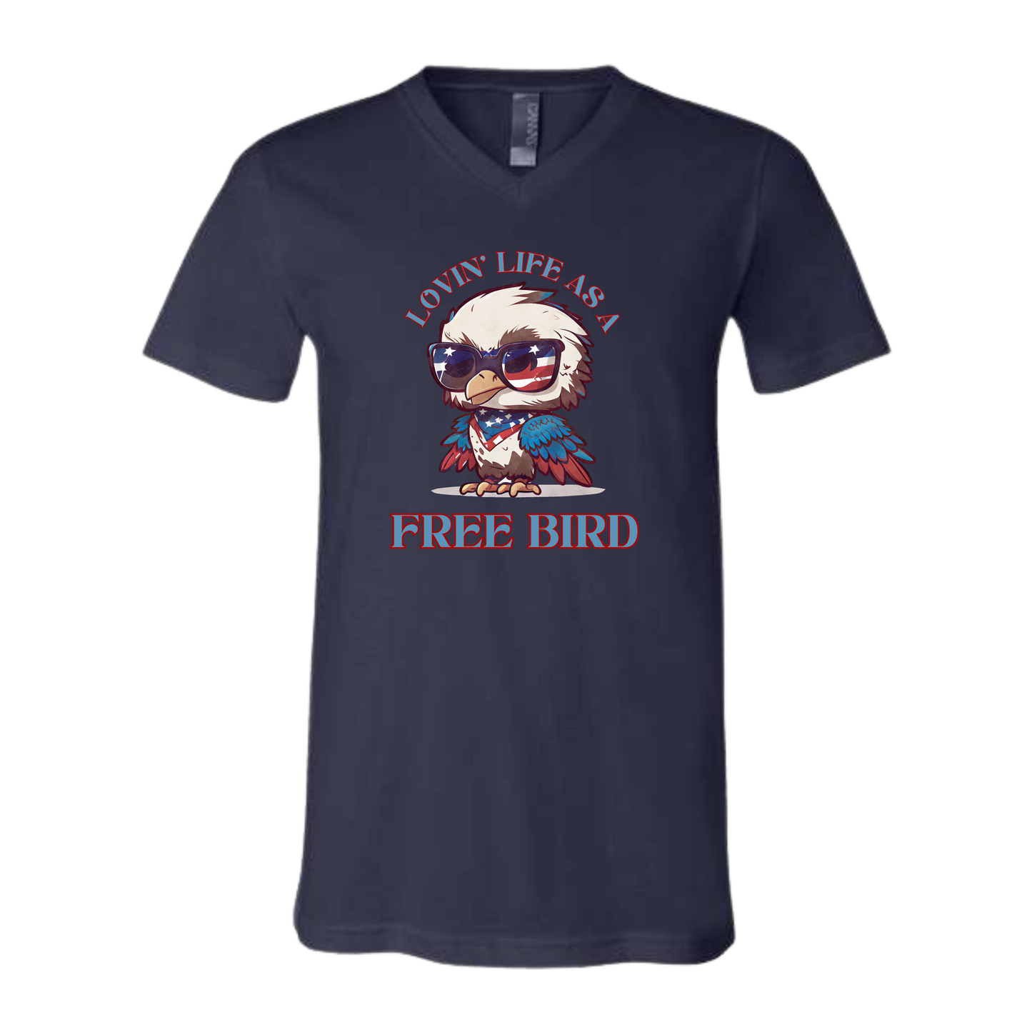 Lovin' Life as a Free Bird - Bella+Canvas - Unisex V-Neck - Assorted Colors