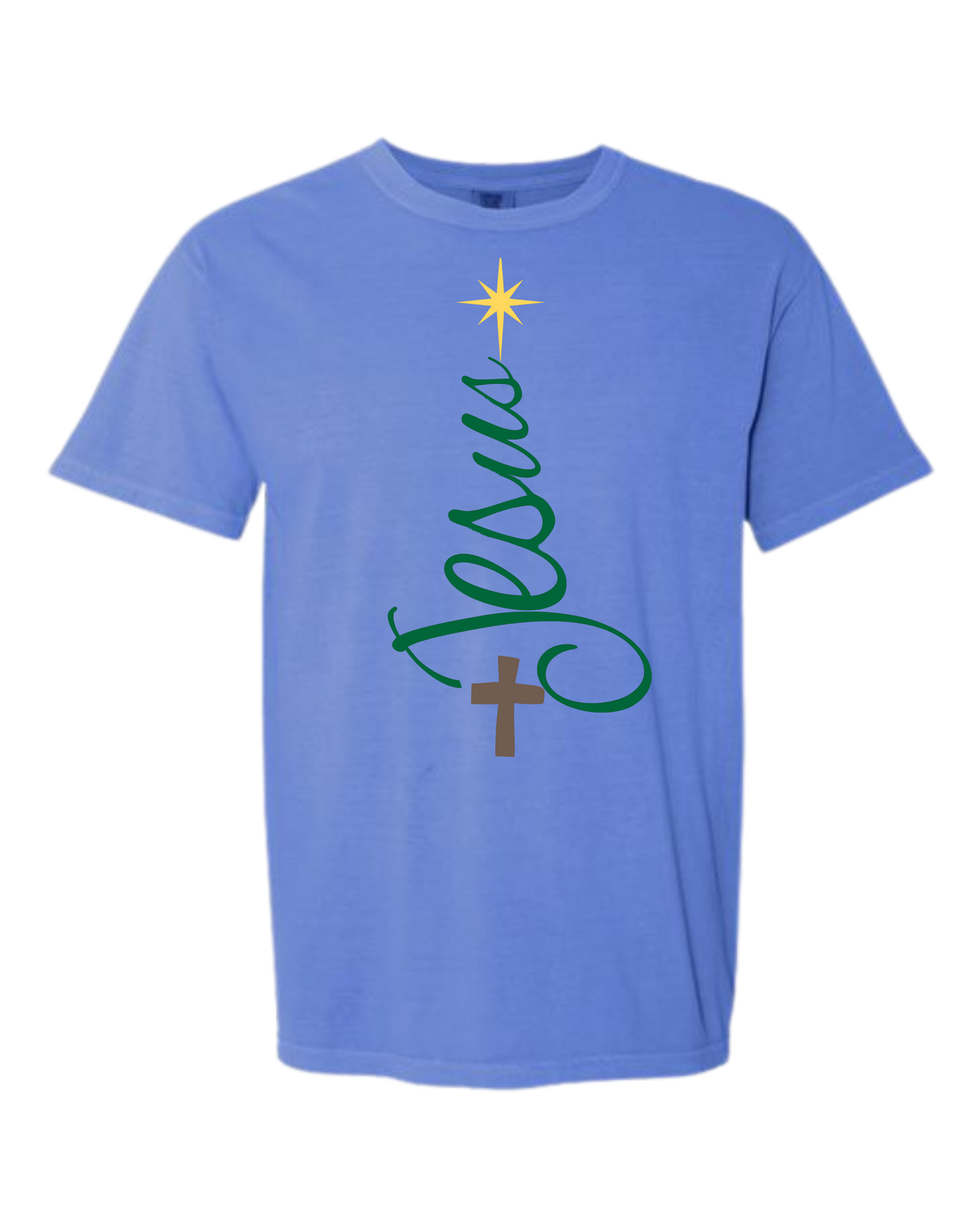 Jesus Tree - Comfort Colors - Heavyweight Unisex Tee - Blues