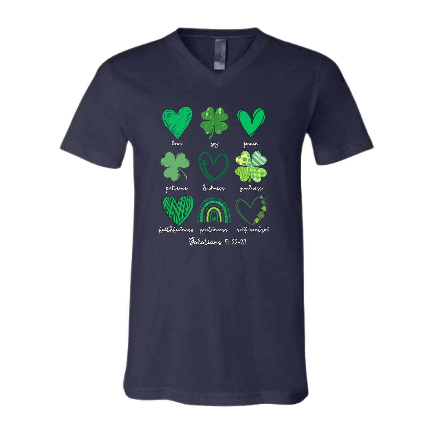 Galatians 5 - St Patrick's Day - Bella+Canvas - Unisex V-Neck - Assorted Colors